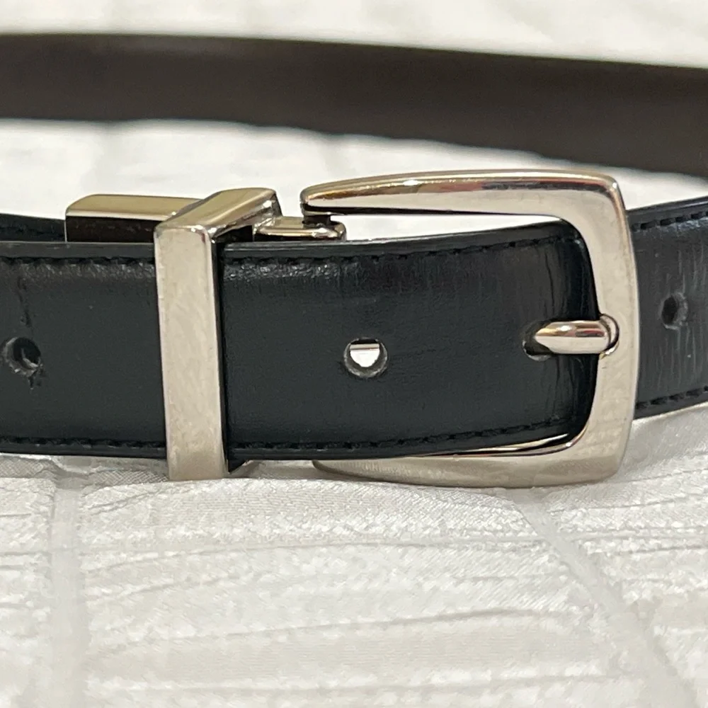 Chaps Blue Tie and Black/Brown Belt Set